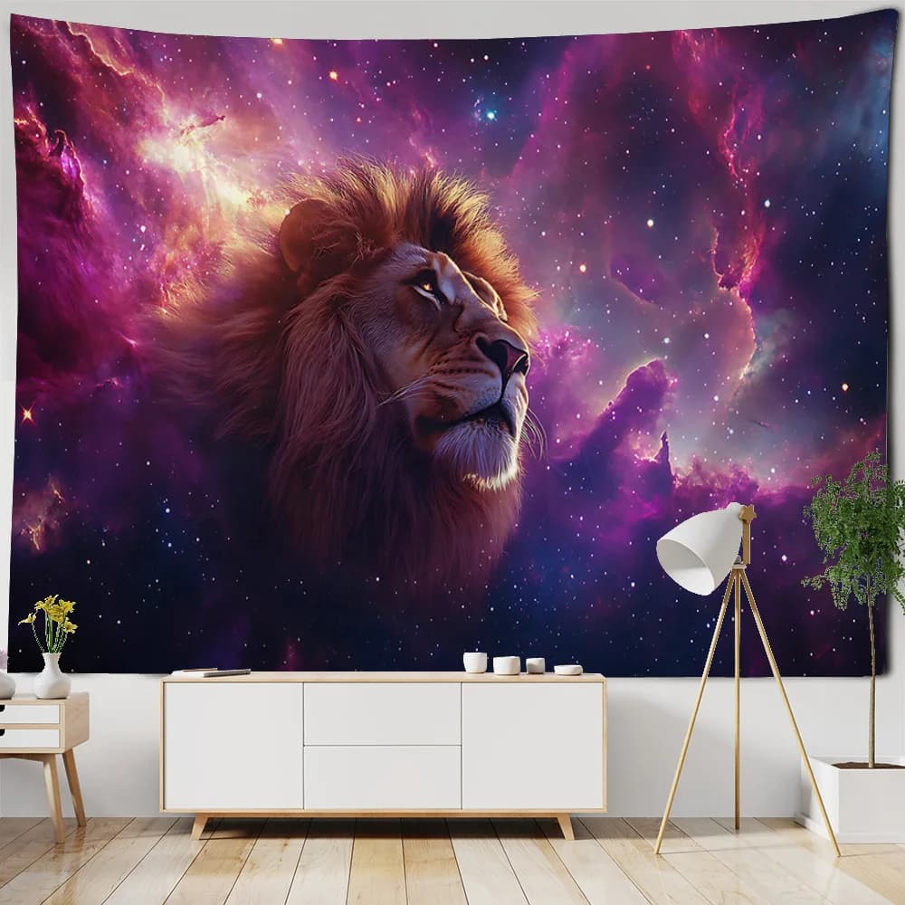 Colorato leone arte stampa 3D appeso a parete arazzo hippie psichedelico bohemien decorazione della parete di casa arte yoga tappetino da spiaggia