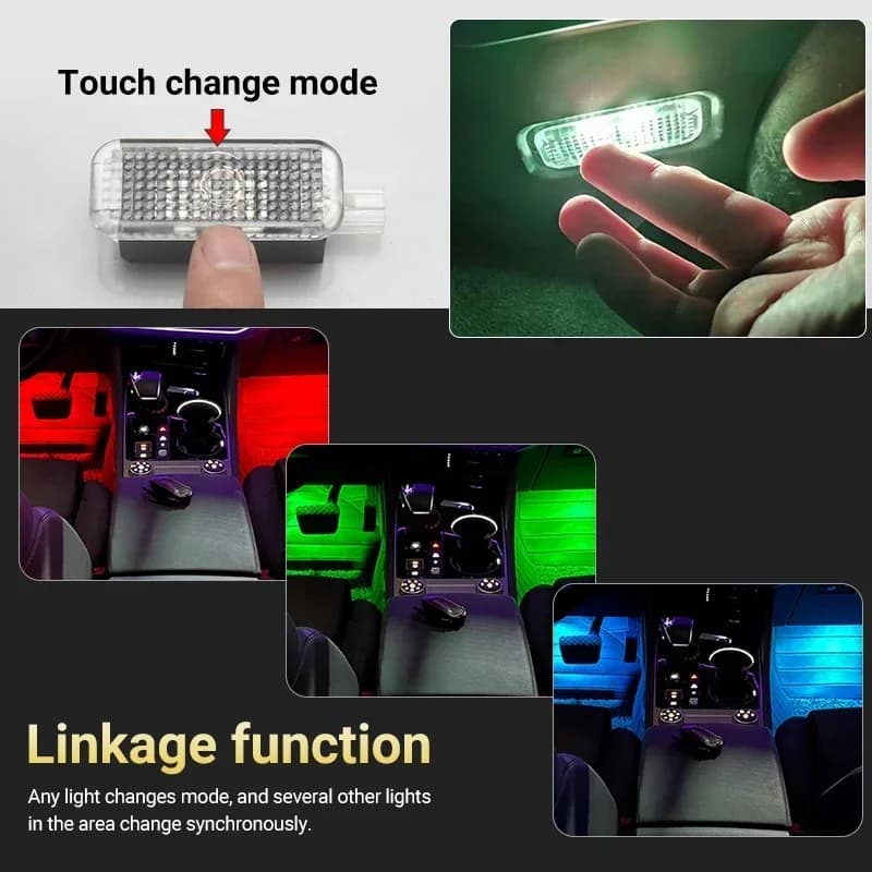 Per Audi RS6 C6 4F 2008-2010 C7 4G C8 4A 2013 ~ 2024 Luci del vano piedi dell'auto Touch LED Luce Atmosfera ambientale Lampade al neon Accessori