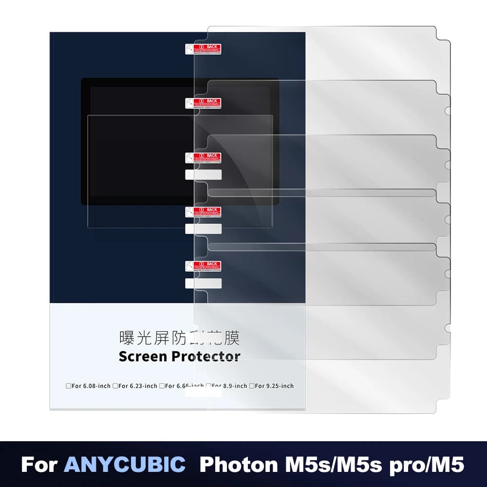 Pellicola protettiva per schermo da 5 pezzi, pellicola protettiva per schermo per stampante 3D per stampante 3D LCD a resina Anycubic Photon M5s Pro/M5s/M5 da 10,1 pollici