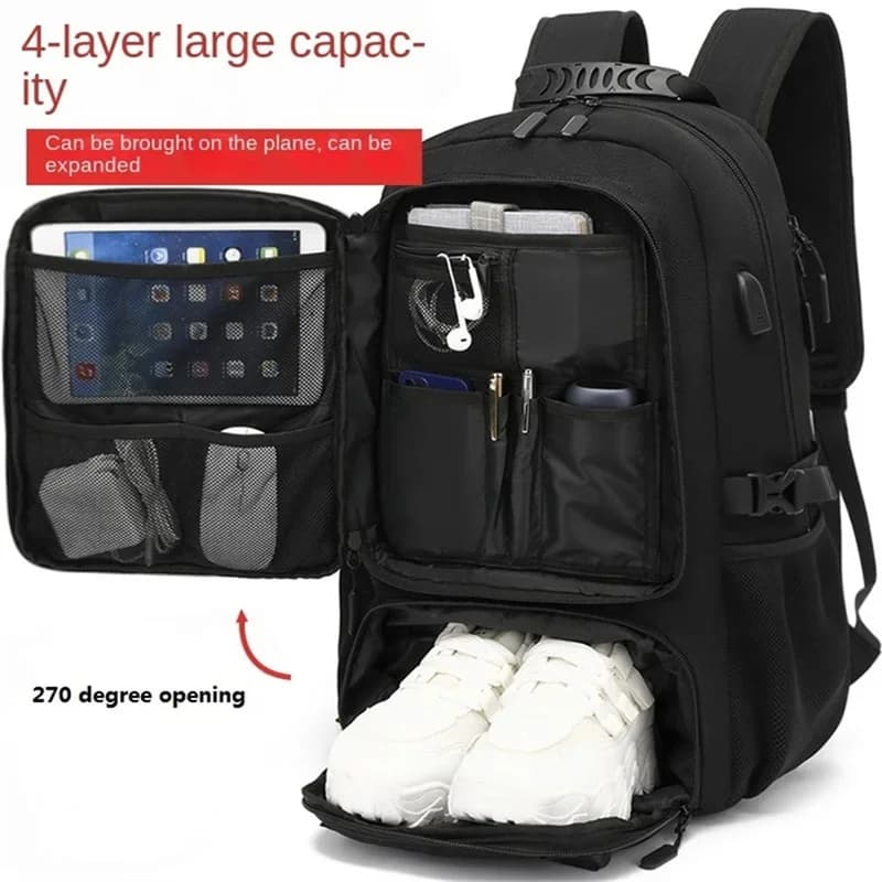 Zaino da viaggio grande da 50 60 80 L Zaino per computer da lavoro con porta USB per borsa Sport unisex all'aperto Trekking Escursionismo Campeggio