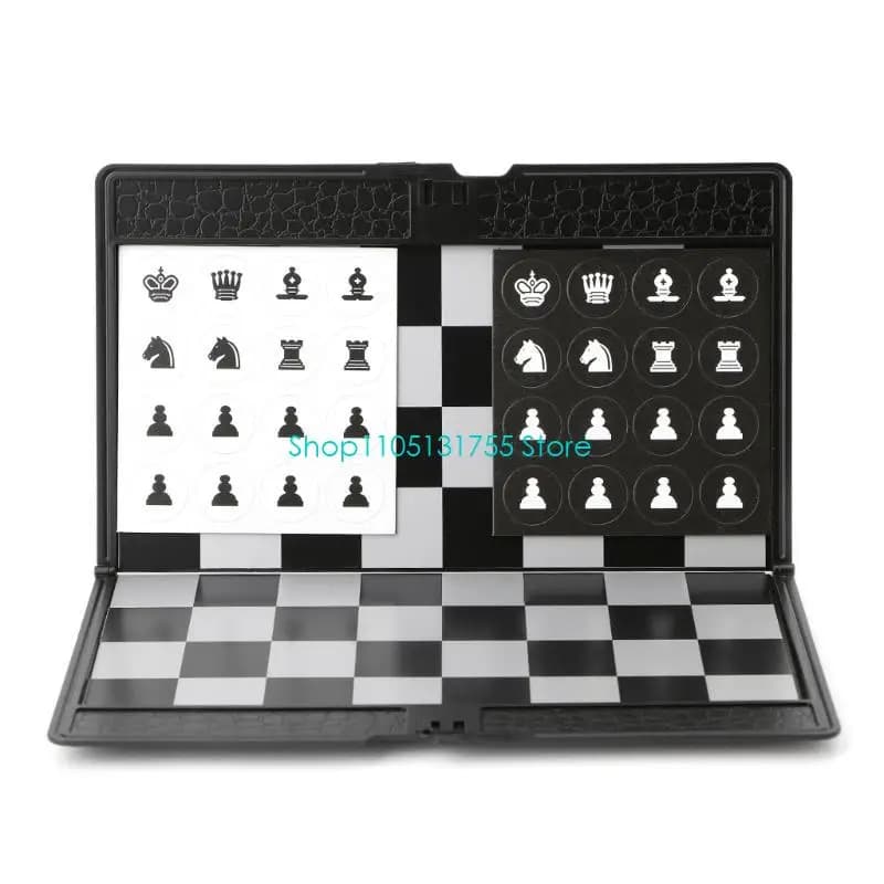 Set di Scacchi Internazionali Pieghevoli Tascabili, Scacchiera Magnetica 2-in-1 da Viaggio - Scacchi e Dama in Versione Compatta