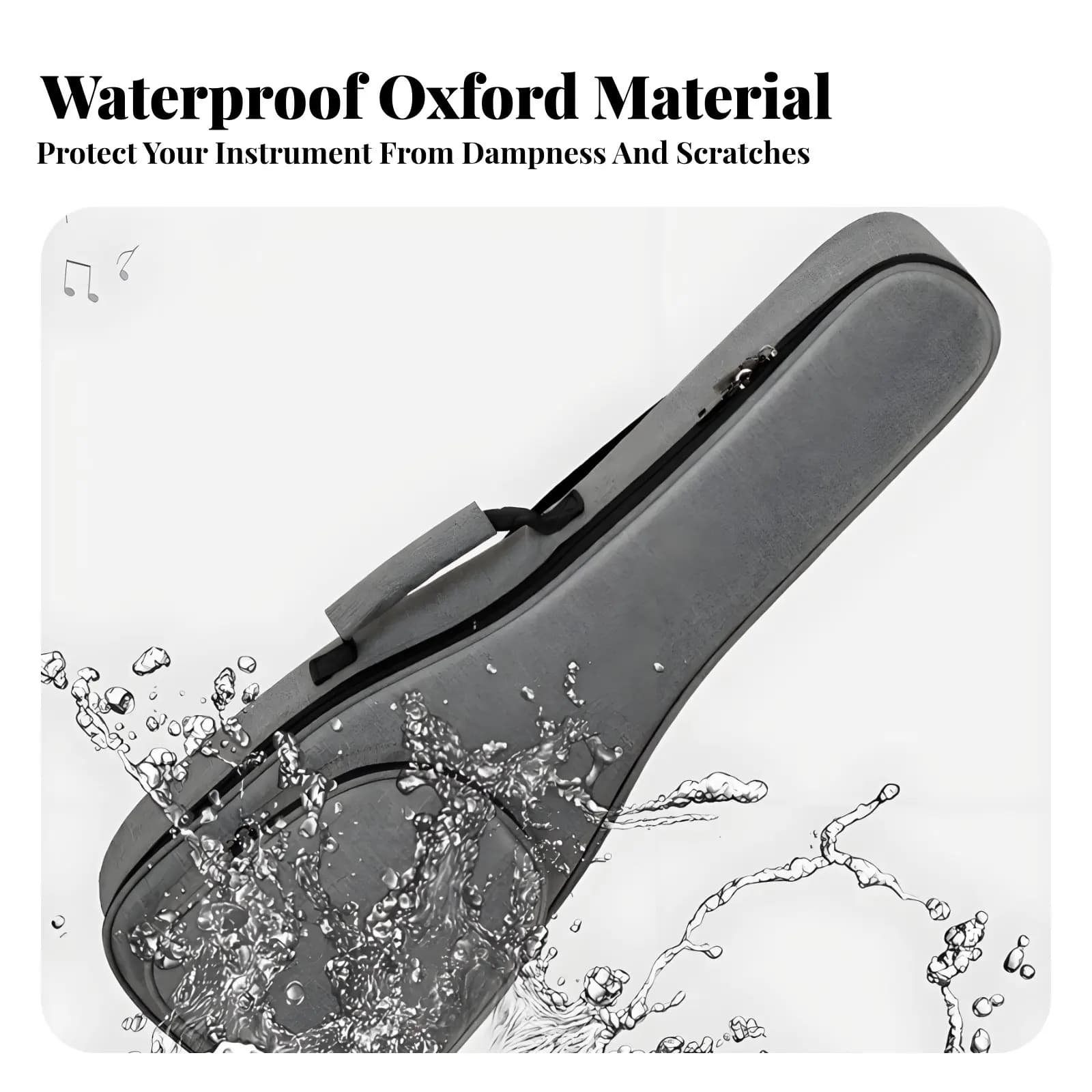 Custodia per Ukulele con Doppie Cinghie a Spalla, Zaino per Ukulele, Borsa per Chitarra Piccola, Resistente all'Acqua, Doppie Cerniere per Viaggiare Senza Sforzo