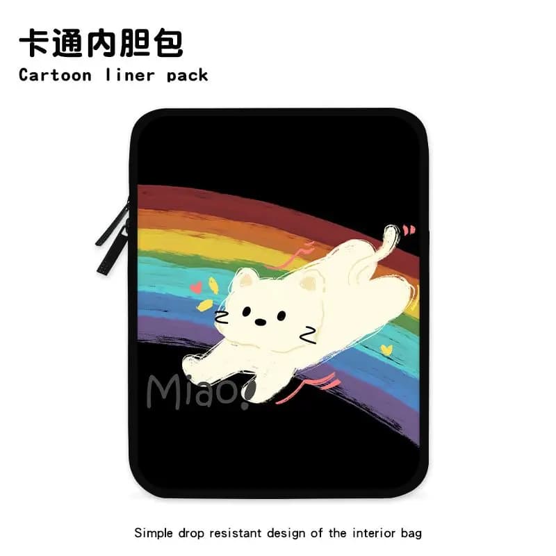 Custodia per Laptop con Gatto Cartone Animato, Borsa da Trasporto per Computer da 13-13.6 Pollici, per MacBook Air M1 13.3, Pro 14, 15 Pollici, ASUS, HP