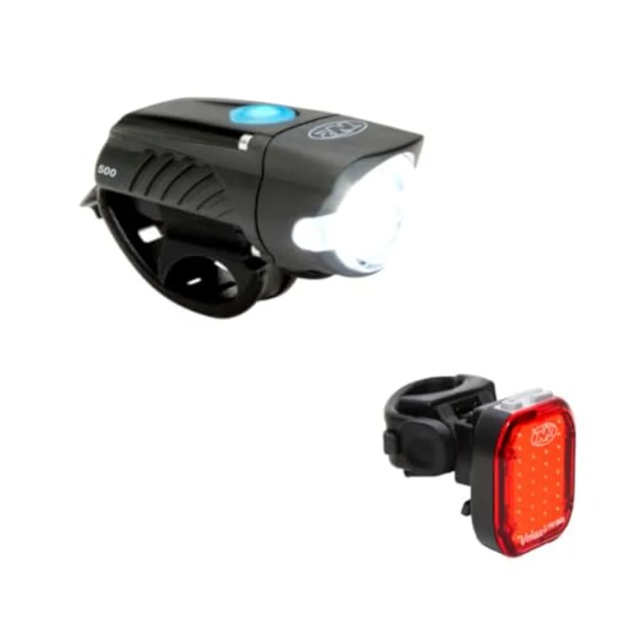Set Luci per Bicicletta Swift 500 Anteriore e Vmax+ 150 Posteriore - Ricaricabile USB, Faro LED Anteriore Facile da Installare
