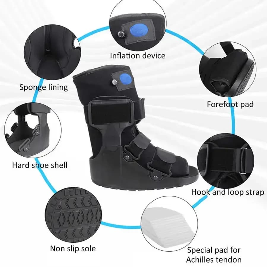 Boot da passeggio ad aria Tutore per il piede Protezione ortopedica completa Recupero Scarpe da camminatore alla caviglia con distorsione antiscivolo leggera con gasbag