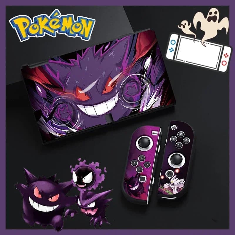 Custodia Pokemon Gengar per Nintendo Switch NS Console OLED Joy-Con Custodia protettiva in gel di silice Anime Joycon Accessori