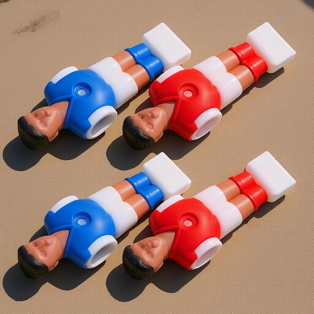 4 pezzi biliardino giocatore di calcio da tavolo sostituzione torneo stile mini figure di calcio plastica durevole adatta aste standard per bambini