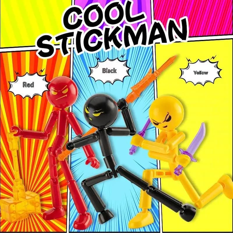 1 Set Movable 3d Printing Mannequin Multi-jointed Stickman Toy Action Figure