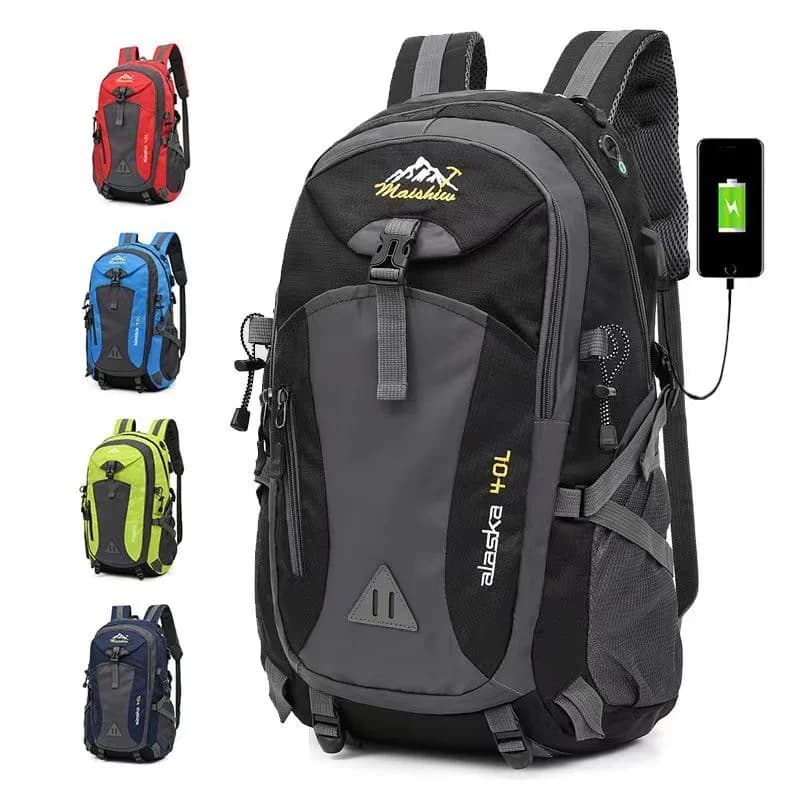Zaino impermeabile da alpinismo antifurto da uomo Borse sportive da equitazione Zaini da viaggio da campeggio all'aperto Borsa da escursionismo per arrampicata per uomo