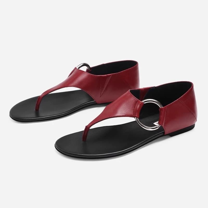 Flat Sandals with Fashion Metal Decoration Woman Summer Sexy Clip Toe Designer Brand Infradito Comfortable Beach Sandals Non-slip