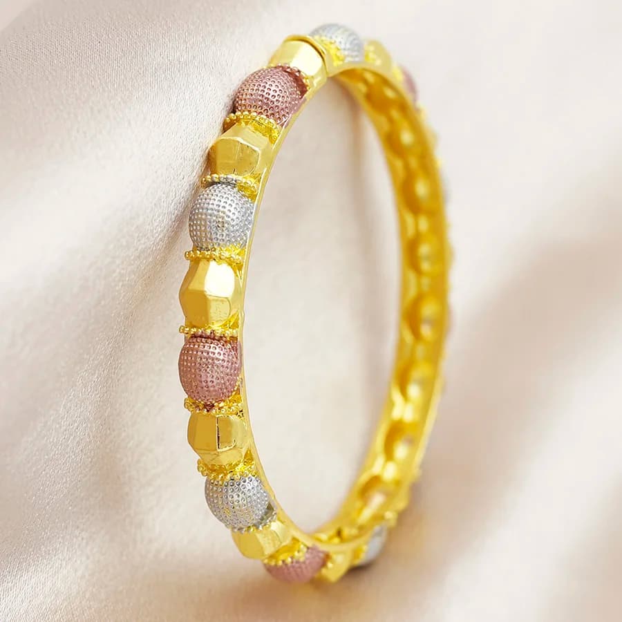 Ethiopian BOXIMIA Middle East 1PCS Goldlen Silver Rose Color Bracelets Dubai Women's Jewelry Ethiopian Bride Wedding Bangle