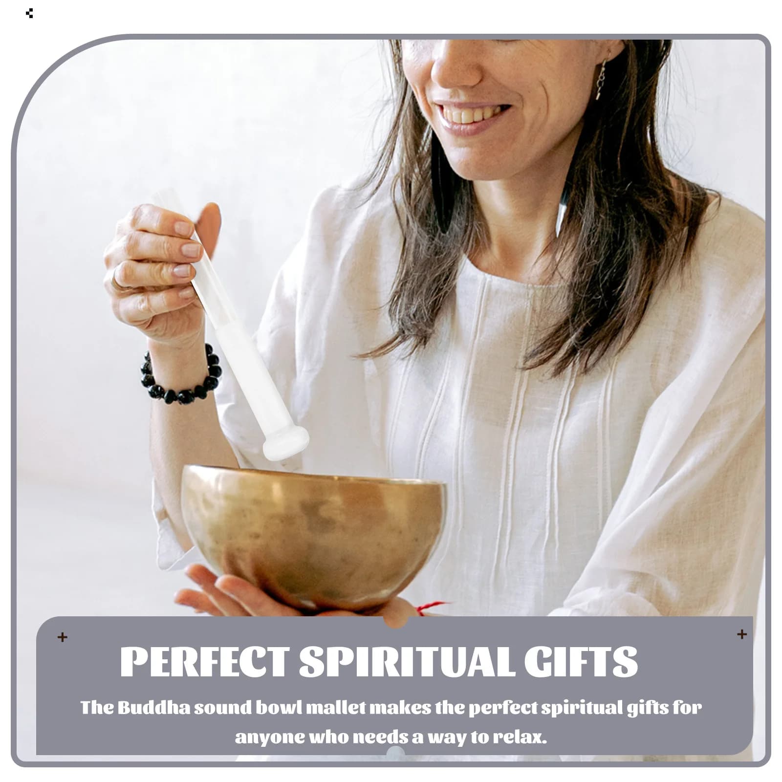 Tibetan Singing Bowl Mallet Durable Acrylic Buddha Sound Stick Meditation Yoga Small Crystal Striker Relaxation Accessory