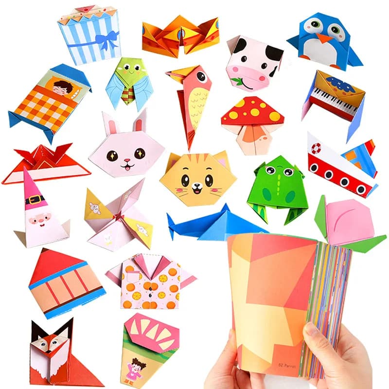 108sheets Cartoon Origami Kit Animals Lifestyle Styles Origami Suitable for Beginners Decor Paper Handmade DIY Crafts TMZ