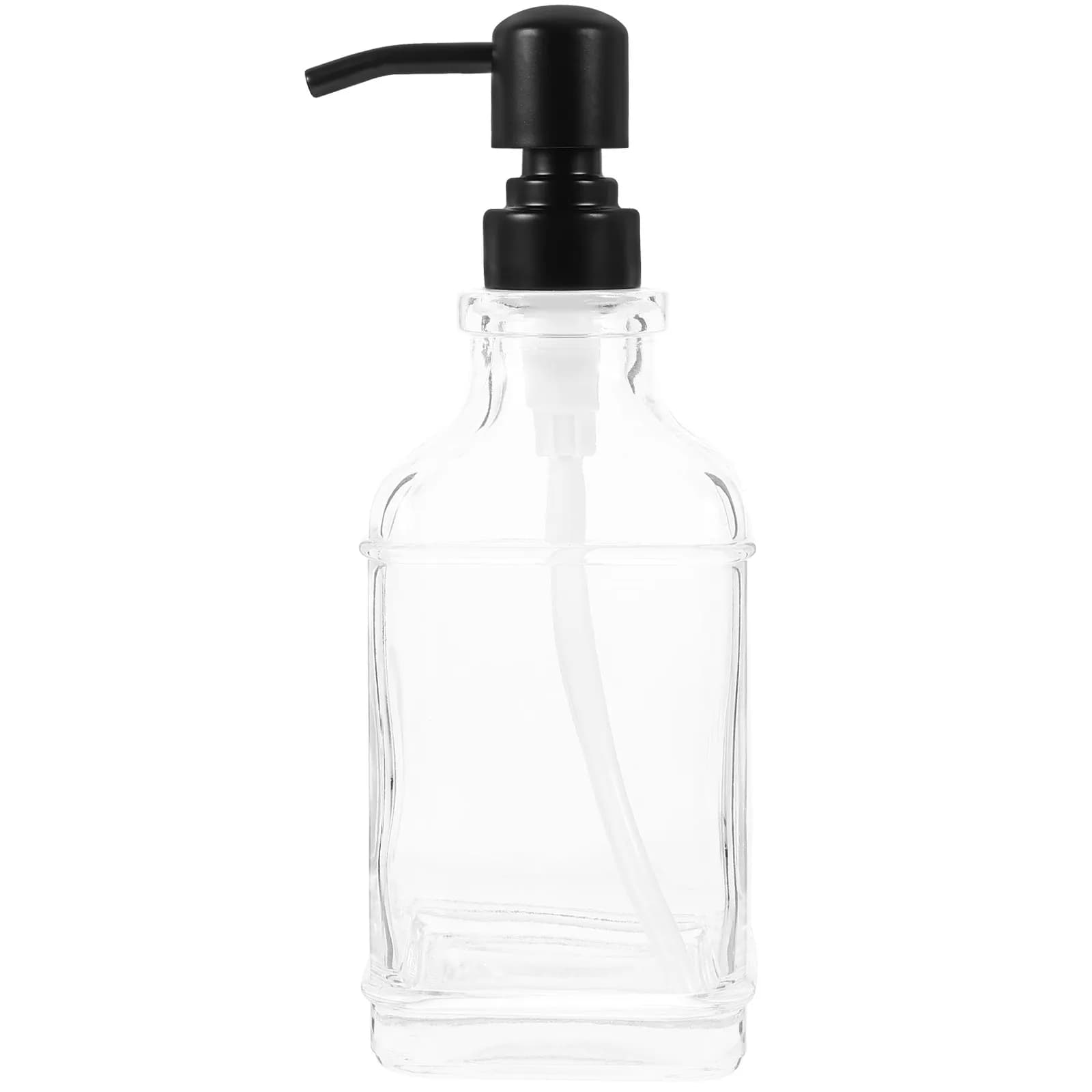 Dispenser di Sapone in Vetro Antigoccia, Bottiglia Ricaricabile con Pompa per Sapone Mani, Shampoo, Lozione, Balsamo, Portatile e Compatto per Viaggi