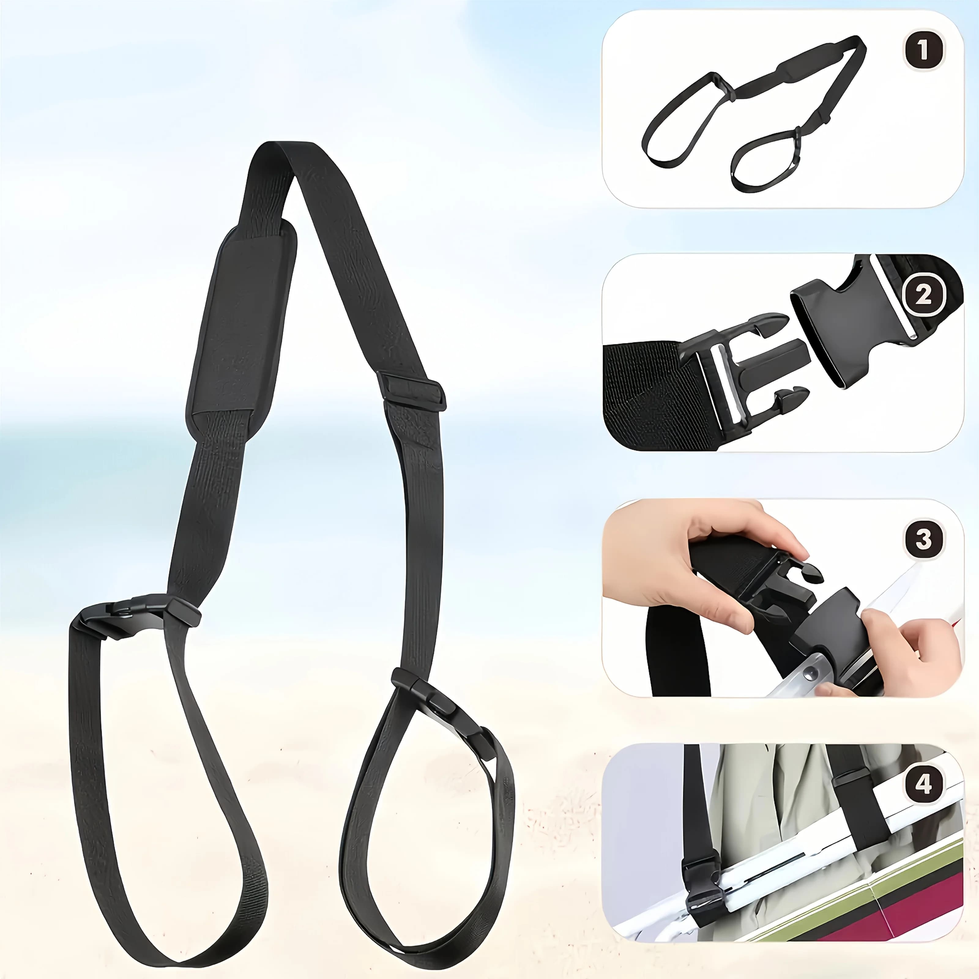 Cinghia di Trasporto per Sedia da Spiaggia, Robusta Cinghia Regolabile per Scooter, Tappetino Yoga e Sedia Pieghevole