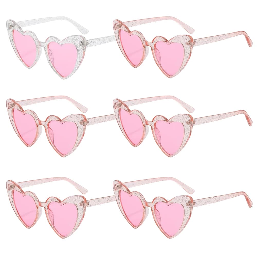 6 pezzi occhiali da sole per addio al nubilato matrimonio addio al nubilato decorazione addio al nubilato sposa per essere regalo damigella d'onore occhiali a forma di cuore