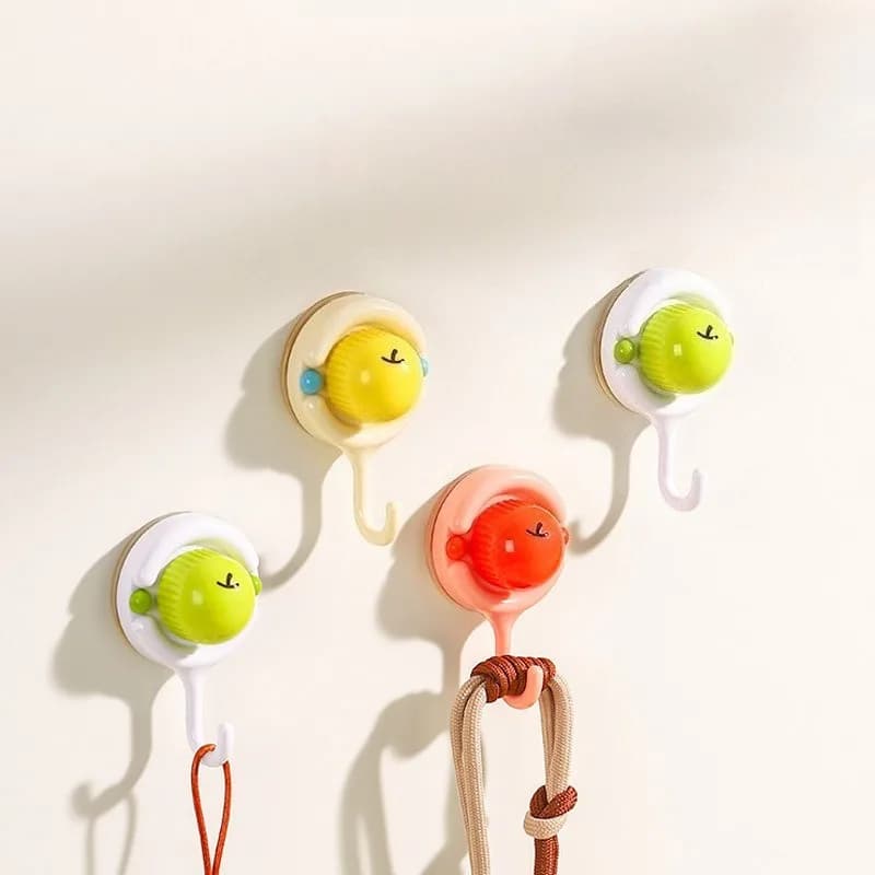 Set di 3 Ganci a Ventosa a Forma di Mela, Appendiabiti Rimovibile per Cucina e Bagno, Gancio per Cappotti e Cappelli