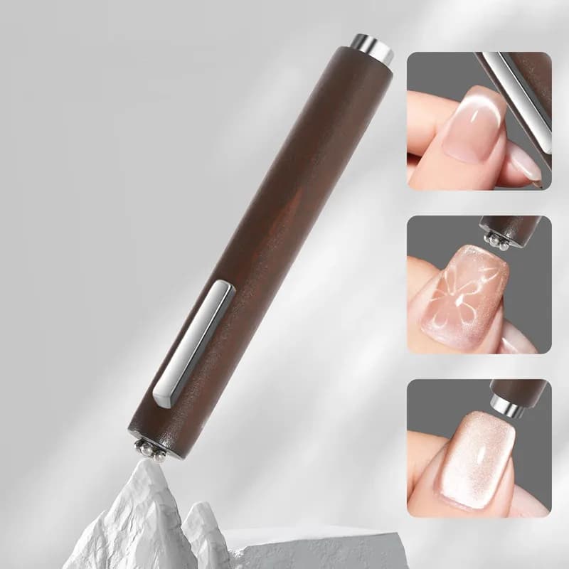 Magnete 3 in 1 multifunzione effetto occhio di gatto per nail art, bastoncino magnetico spesso e resistente, grande strumento magnetico cilindrico per unghie