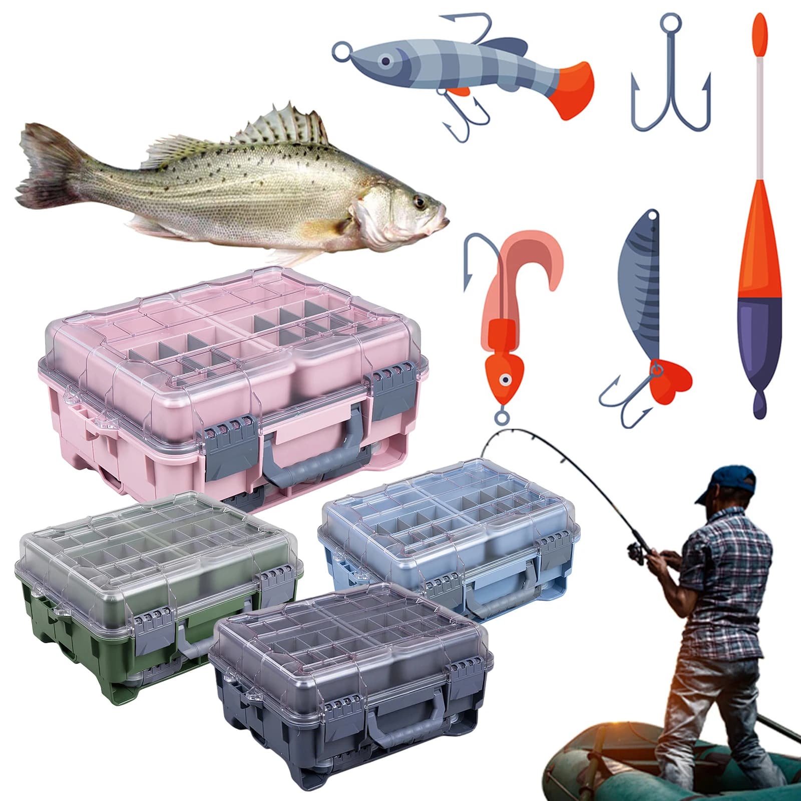 Sistema di Organizzazione Attrezzi da Pesca con Design Rimovibile, Scatola Portaoggetti per Uomini e Donne, Regalo di Natale Sorpresa per Pescatori
