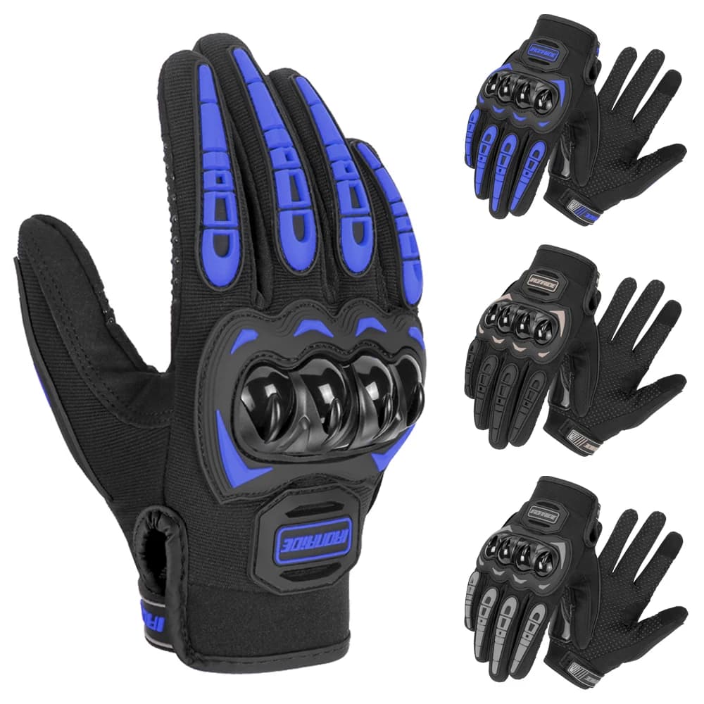 Guanti da moto Guanti estivi traspiranti con touch screen Guanti a dita intere Guanti da equitazione per moto da esterno Equipaggiamento protettivo da corsa antiscivolo