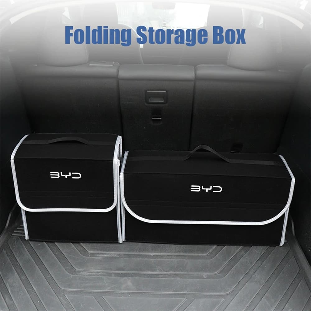 Car Organizer Trunk Leather Storage Bag Stowing Tidying Box For BYD Atto 3 Yuan F3 E6 F0 G3 I3 Plus Ea1 Song Max Tang Dmi 2din