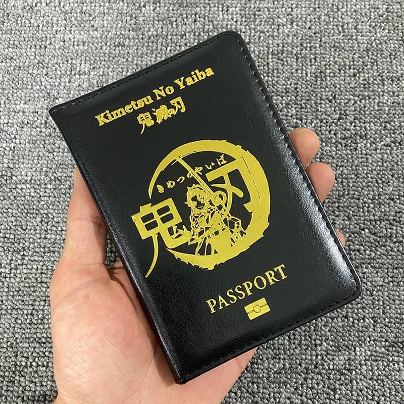 Anime Kimetsu No Yaiba Copertina del passaporto Demon Slayer Accessori cosplay Porta passaporto Portafoglio da viaggio