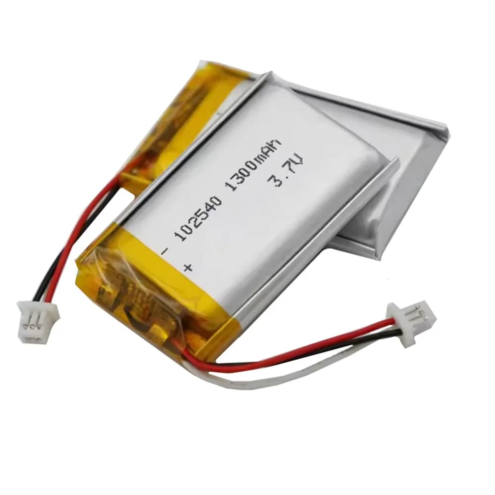 Batteria Li-Polimero 3.7V 1300mAh 102540 4.81Wh con Termistore, 3 Fili, Connettore JST 3Pin 1.0mm per Registratore di Guida, GPS, DashCam, Satnav