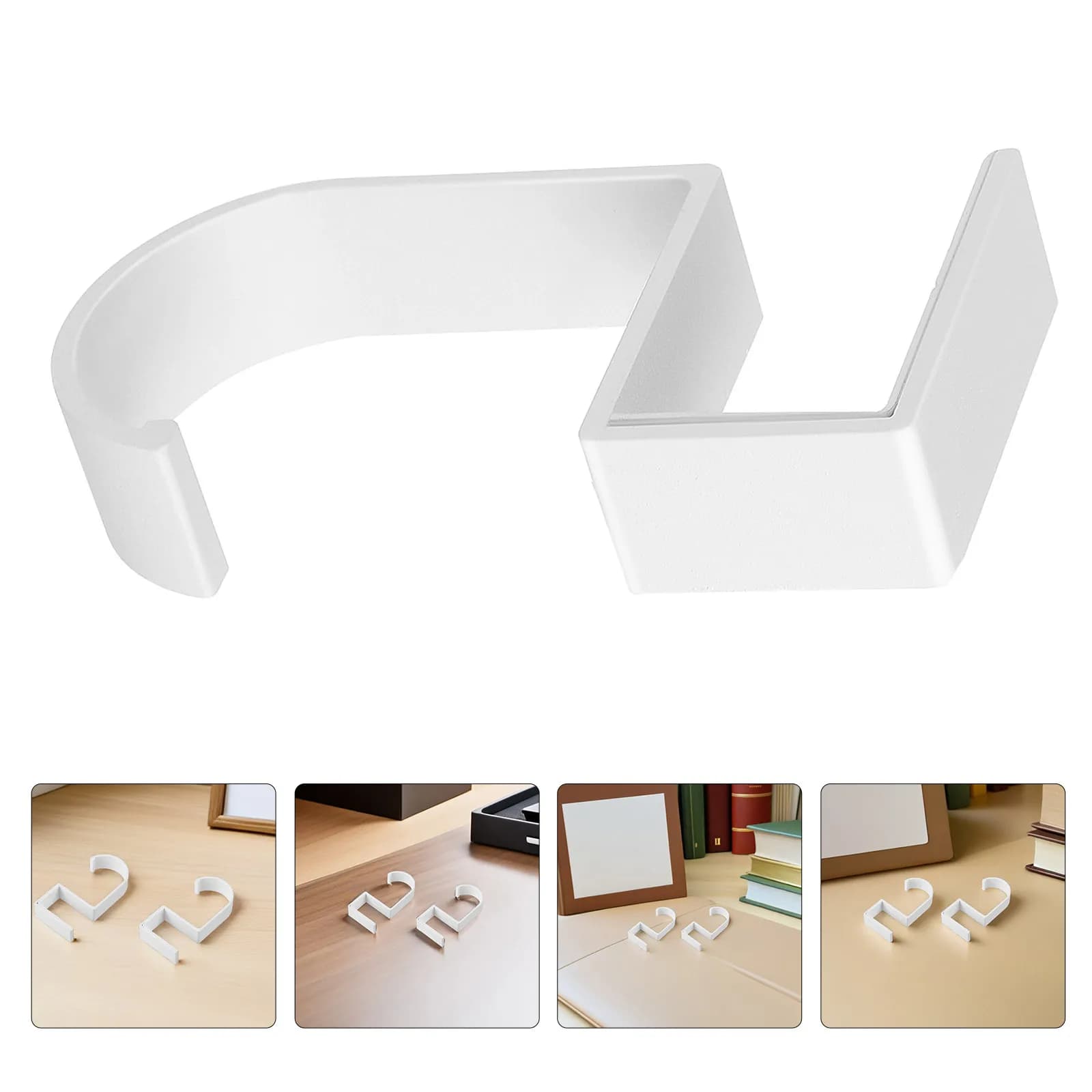 Set di 6 Ganci Robusti da Scrivania per Borse, Cuffie, Ombrelli, Organizzatore Sotto Scrivania, Installazione Senza Foratura, Portatile