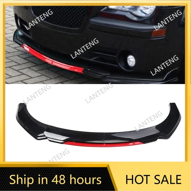 Car Front Bumper Lip For C-hrysler 300 C SRT8 Splitter Spoiler Diffuser Carbon Fiber Look Lower Splitter Lip Protector Body Kit