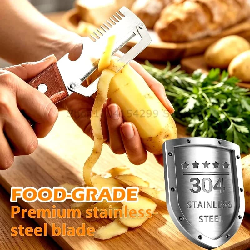 3-in-1 MultiFunction Peeler Kitchen Stainless Steel Vegetable Peeler Fruit Knife Bottle Opener Kitchen-Specific Fruit Peeler