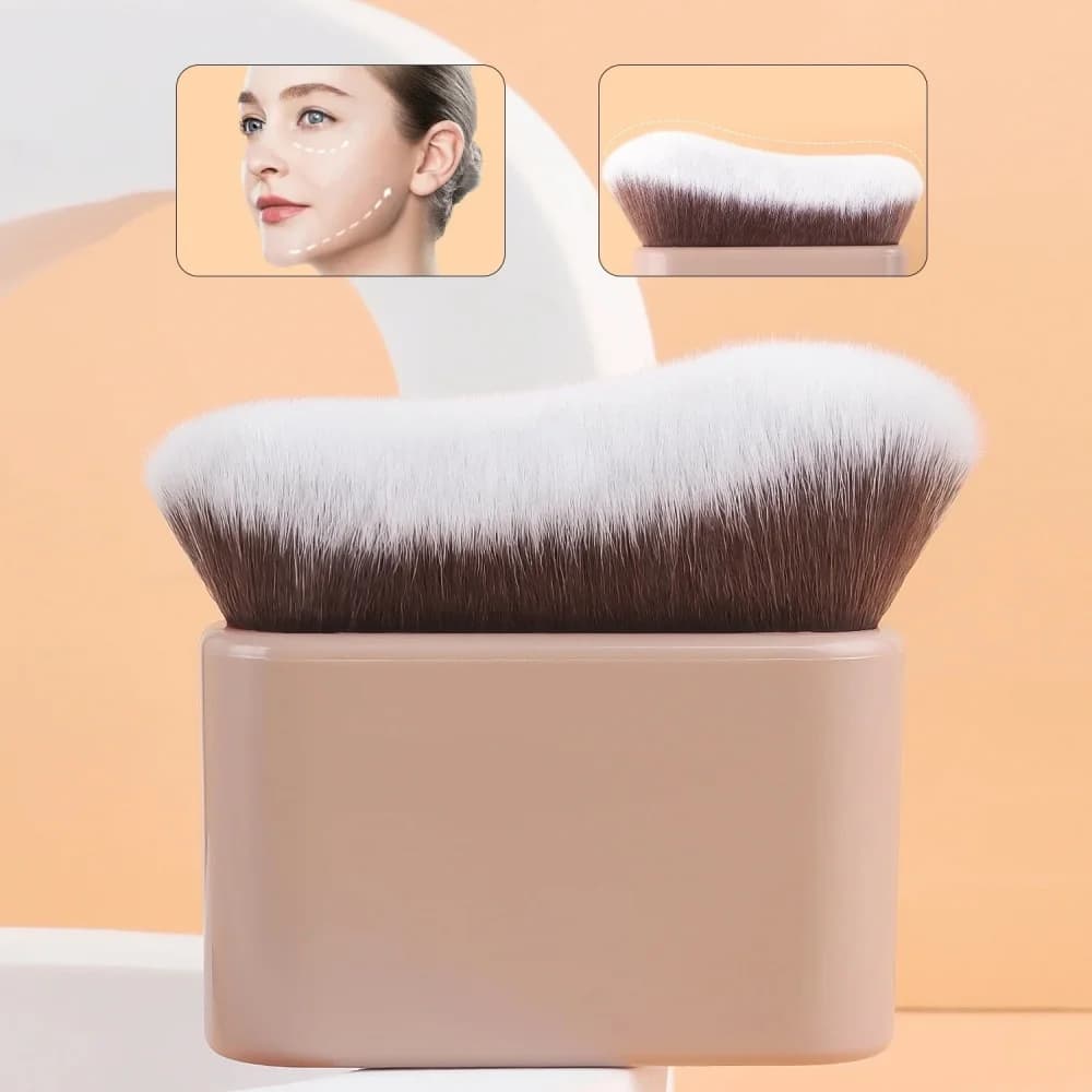 1 Pack Soft Plastic Cosmetic Blending Brush Wave Shape Foundation Makeup Brush Travel Portable Beauty Tool Fit for Daily Makeup