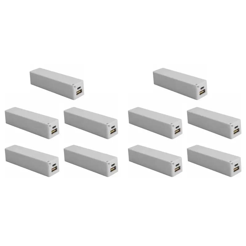 10X Portable External Power Bank Battery 18650 With Keychain (Without Battery) (White)