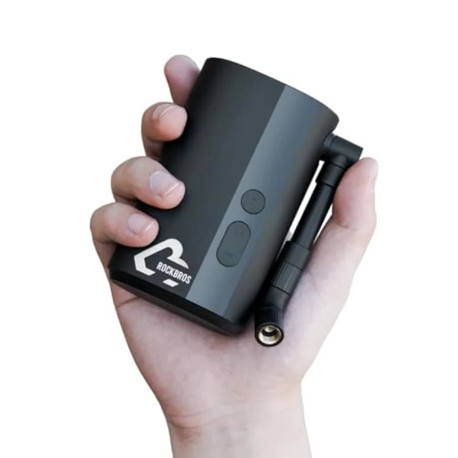 Mini Pompa Elettrica per Bicicletta 150PSI, Gonfiaggio Rapido in 32 Secondi, Pompa per Pneumatici con Manometro Digitale, Spegnimento Automatico, Compatibile con Valvole Presta e Schrader