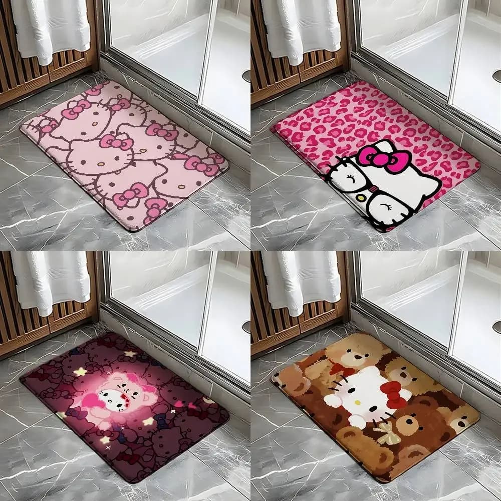 Cute H-hello K-kitty-S Carpet Bathroom Anti-slip Mat Door Mat Home Decoration Mat Entrance Door Mat Scratch-resistant Door Mat