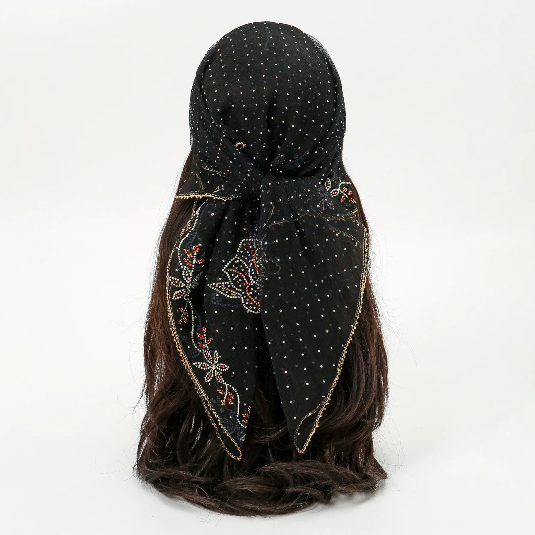 Nuova sciarpa quadrata da donna alla moda, di alta gamma, con strass a forma di rosa, versatile, per il commercio estero, di gran tendenza, con cintura decorativa.