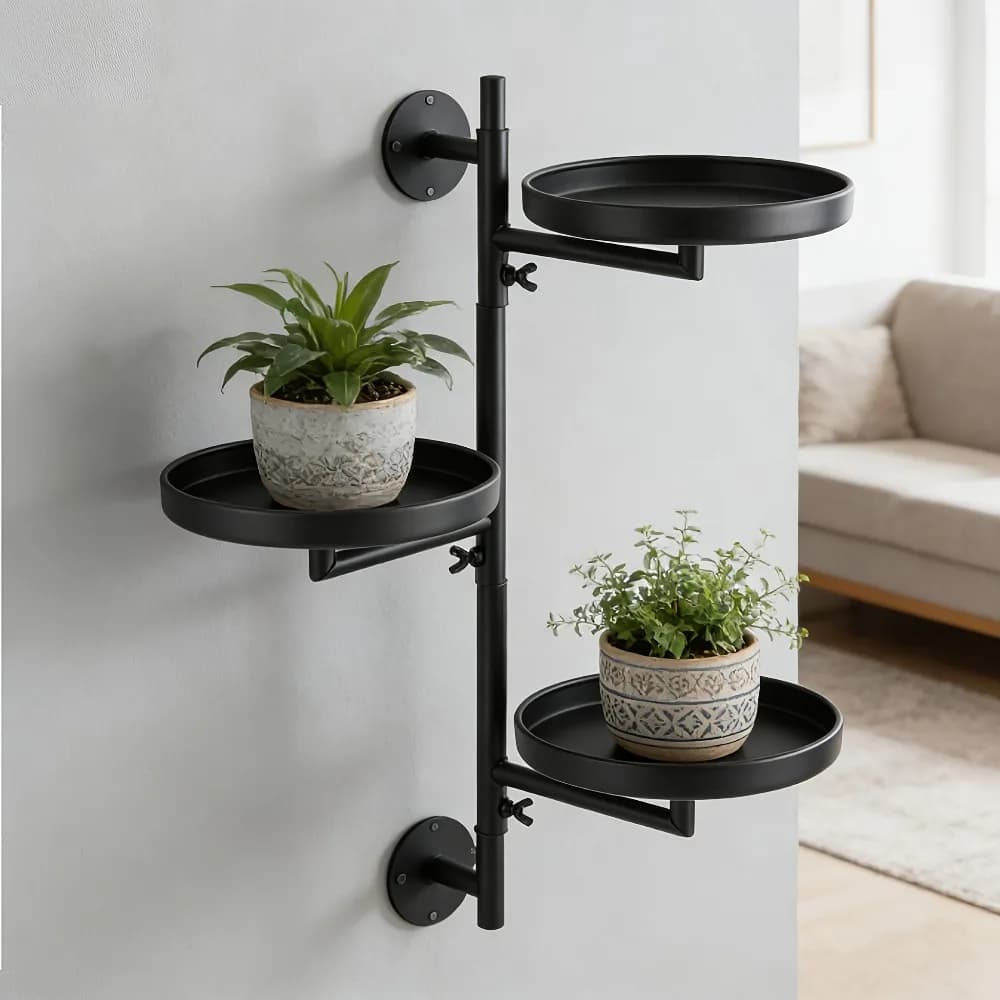Rotating Pot Rack Space Saving Indoor Flower Rack Suitable for Three-layer Storage of Potted Plants on Windowsills and Balconies