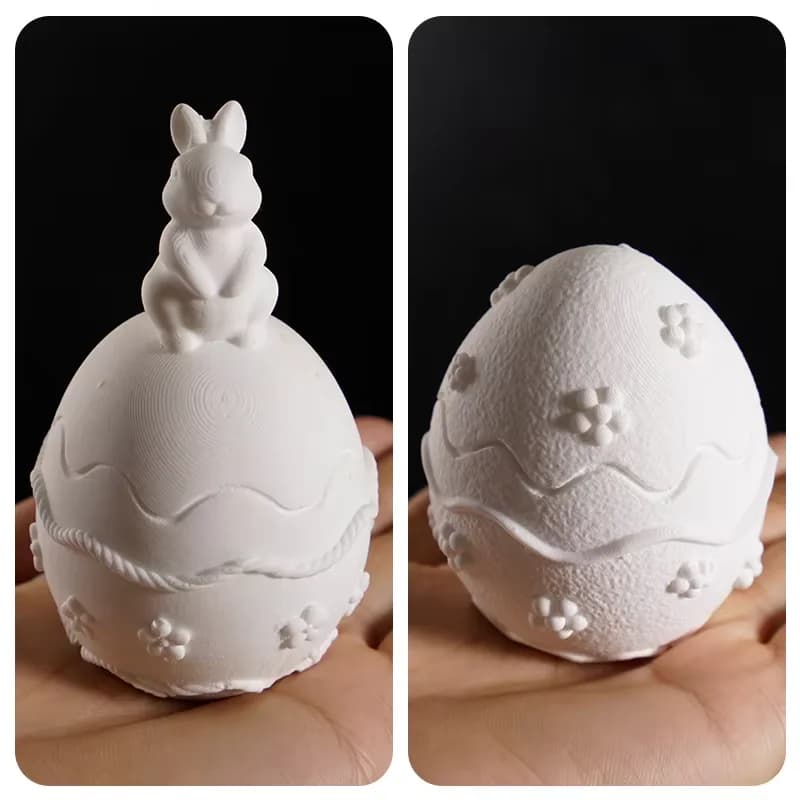 Nuovo stampo in silicone a forma di uovo di Pasqua con coniglietto e fiore per candele, ciondoli in resina e decorazioni da tavolo fantasiose