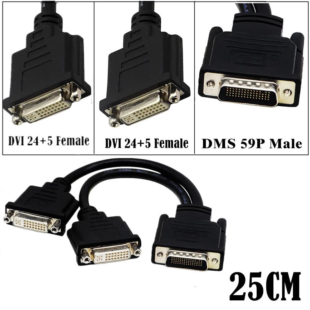 Msds 59Pin Male to 2 VGA DVI Displayport Extension cable HDMI compatible female splitter for Monitor HDMI graphics card
