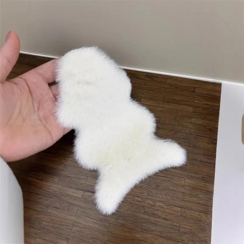 1/12 Casa delle bambole Morbido peluche Tappeto per casa delle bambole Realistico Tappeto in finta pelle di pecora Tappetino in miniatura per esposizioni di scene realistiche