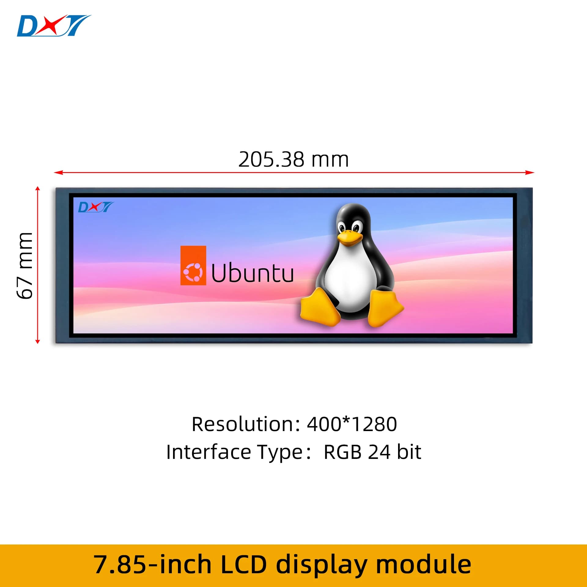Modulo display LCD TFT da 7,85 pollici, risoluzione 400*1280, interfaccia RGB a 24 bit, display LCD TFT a striscia lunga