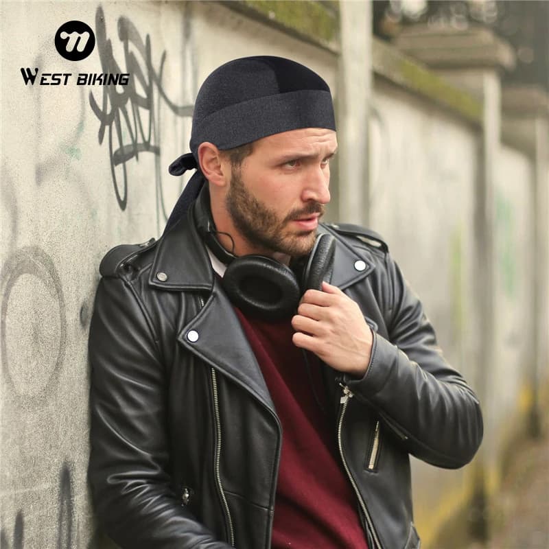 WEST BIKING Cappello da Ciclismo Stile Pirata, Traspirante e Fresco per l'Estate, Copricapo con Lacci, Sottocasco per Bici e Moto, Cappello per E-Bike
