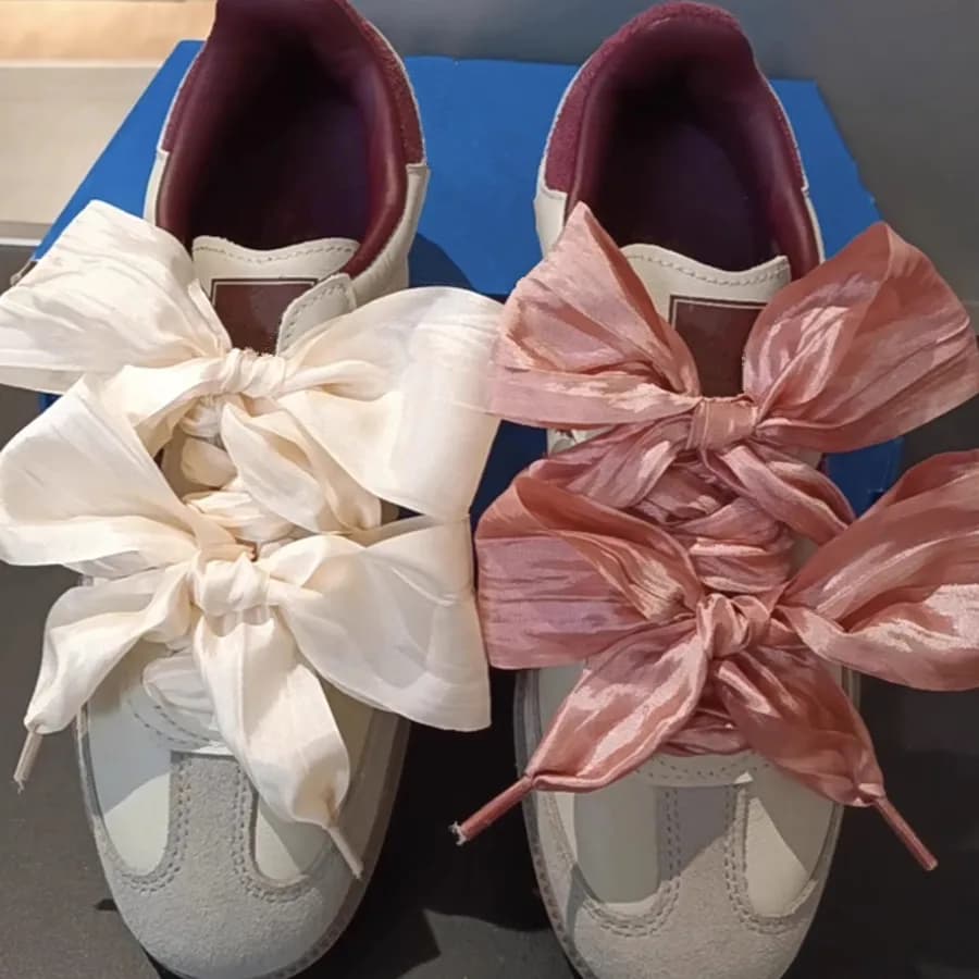 5 cm wide butterfly volant laces bowknot lace sneaker sports shoes training shoes white casual shoes leather laces
