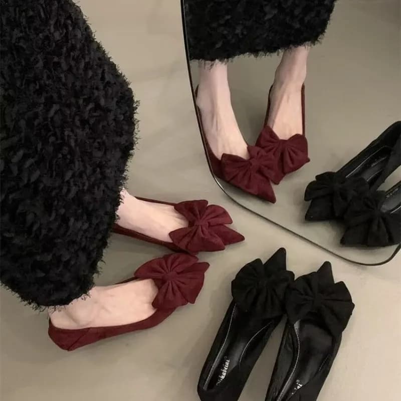 Scarpe basse da donna Estate Nuovo fiocco a punta Mocassini femminili Scarpe da ginnastica alla moda da passeggio Scarpe casual traspiranti poco profonde per le donne