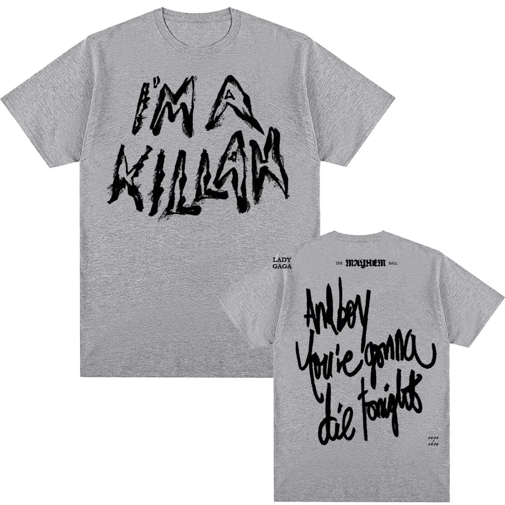 I'm A Killah Cutoff T Shirt Lady Gaga Summer High Quality Comfortable Tee-shirt Graphic Printing Round Neck Casual Retro Tshirt