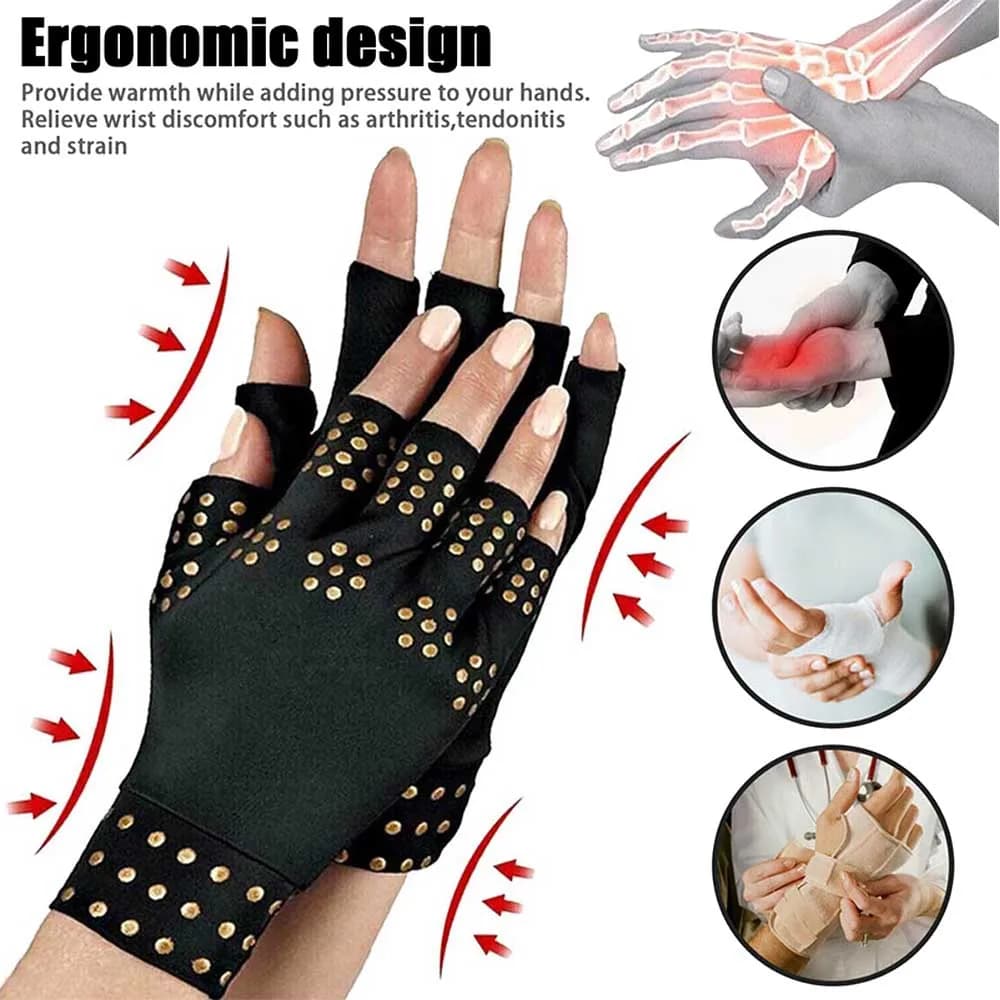 1 paio di guanti magnetici per terapia di compressione sanitaria antiartrite, sollievo dal dolore alle mani reumatoide, correttore per tutore per polso