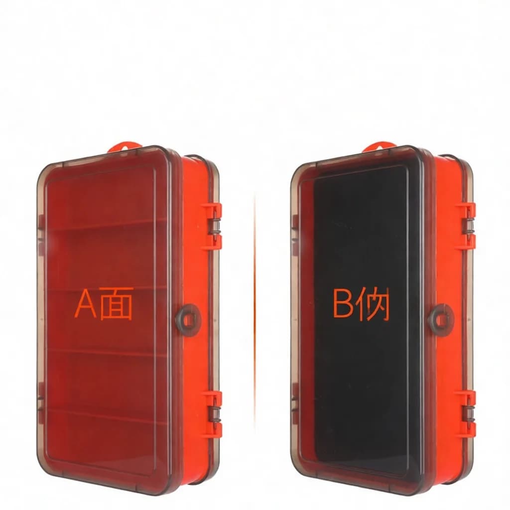 Double Sided Fishing Tackle Case Portable Plastic Box For Minnow Soft Lures Jig Hooks Gear Storage Organizer Orange