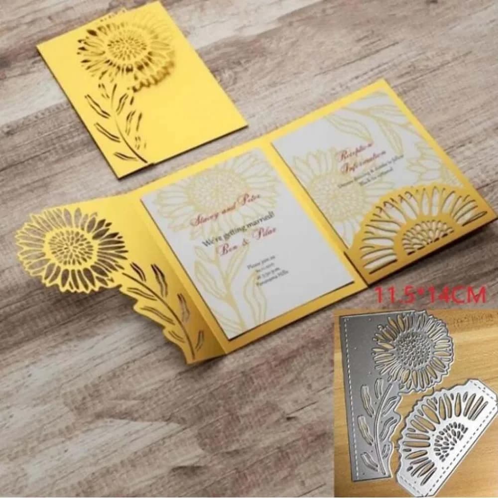 Sunflower Flower Craft Dies Decor Metal Cutting Dies Scrapbooking Stamps Embossing Paper Cards Border Template Punch Stencils DI
