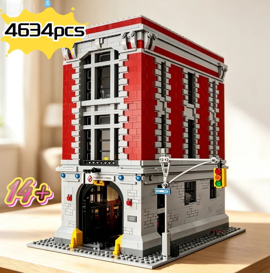 2026 New product 4634pcs with 9 figures Street view series fire-fighting building building assembly toys Christmas gifts