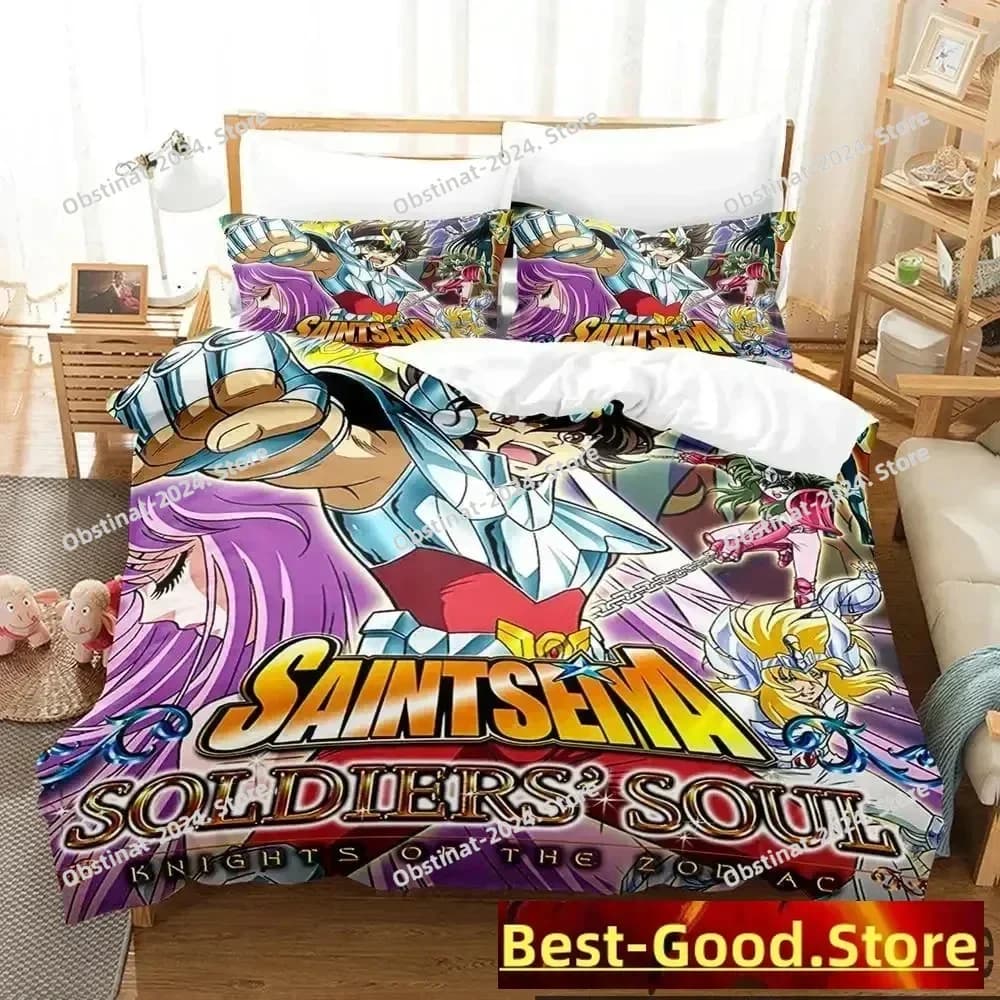 Set biancheria da letto 3D Anime Saint Seiya Set letto stampato con federa Copripiumino Letto singolo matrimoniale Queen Super King Size ragazzi adulti