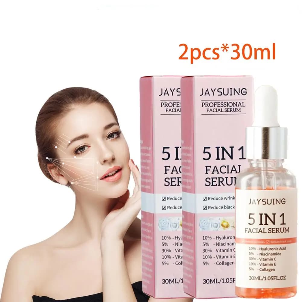 1/2/3 pieces 30ml 5 in 1 serum face moisturizing vitamin C hyaluronic acid serum face restricts skin care pores
